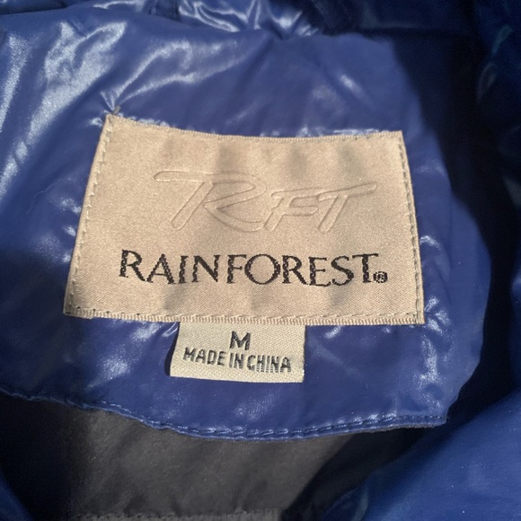 Awesome RFT RAINFOREST Sz M Navy Blue Jacket Z16 - Picture 7 of 7